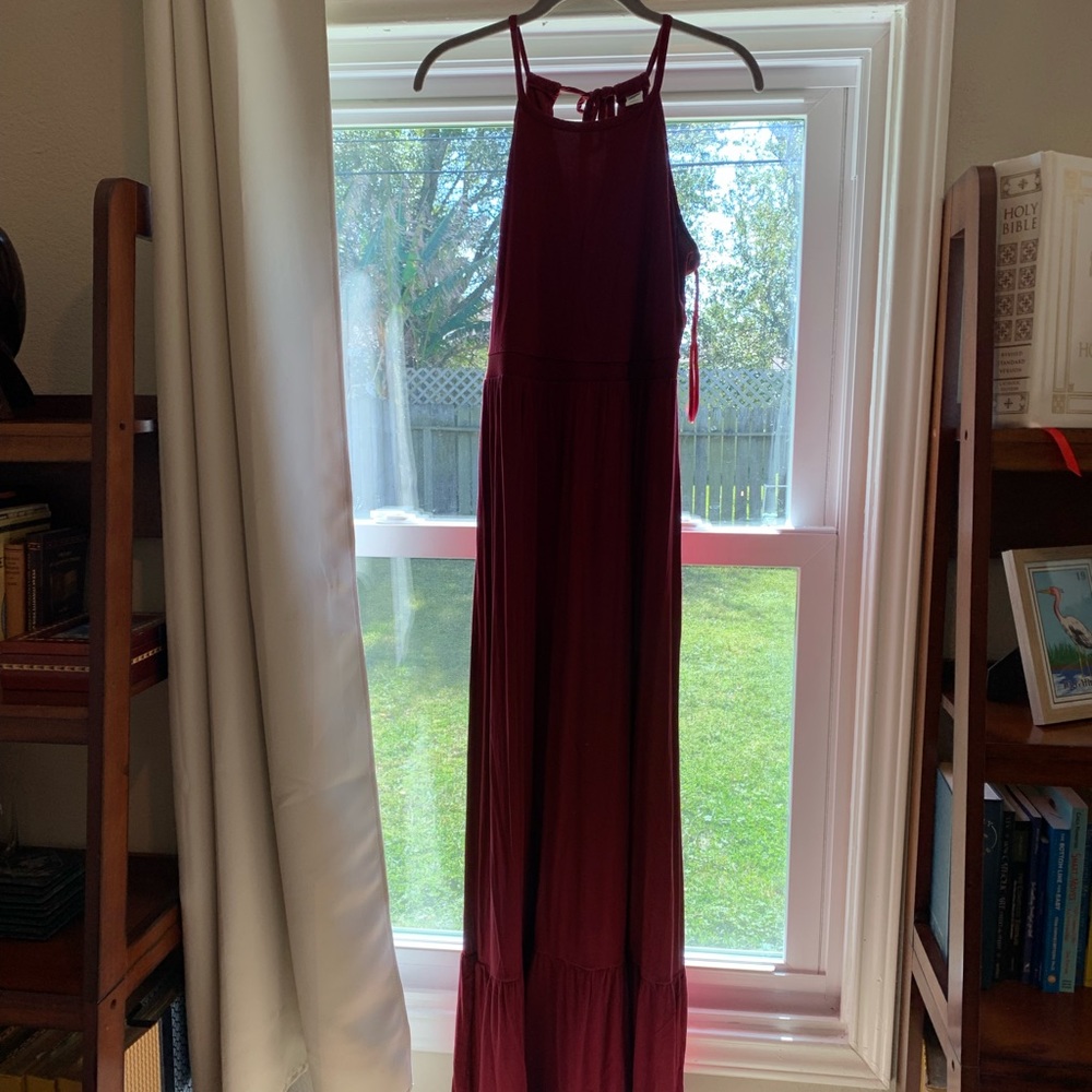 Maroon maxi dress